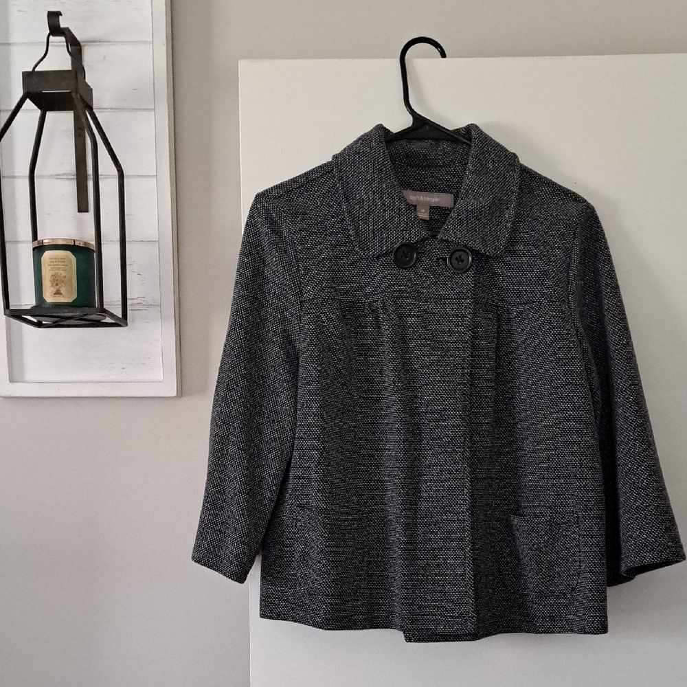 Croft & Barrow Black and White Textured Coat